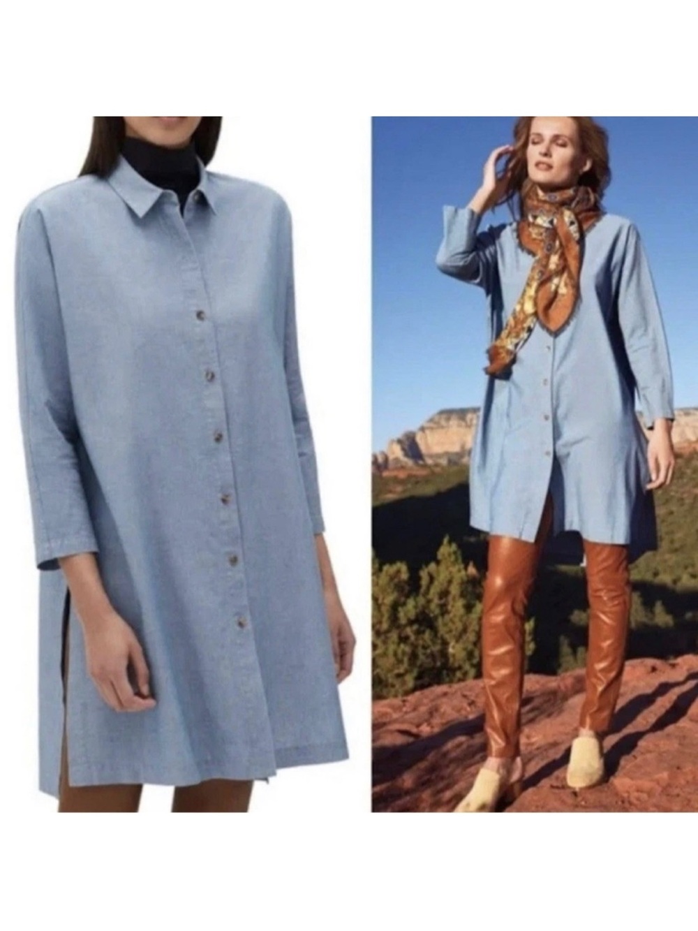 New Lafayette 148 NY Kyrie Shirt Dress Top